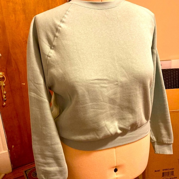 H&M Tops - H&M Mint semi crop Cotton-Blend Sweatshirt